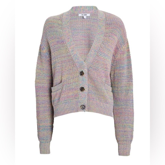 Re/Done Multicolor 90s Oversized Crop Cardigan - Picture 6 of 6